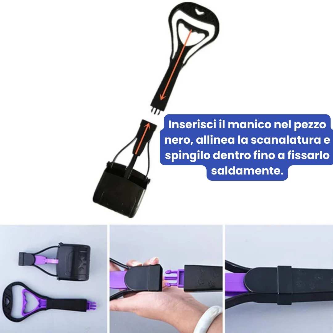 Paletta Raccogli Escrementi per Cani e Gatti - Manico Lungo 45 cm